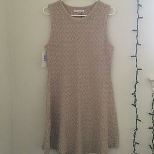 No Sleeve Beige Sweater Dress